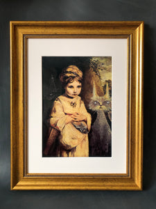 Print "The girl with cat"